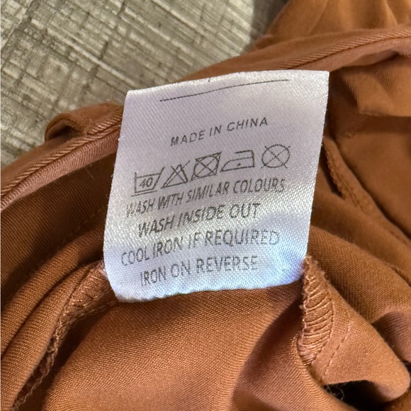 Cider High Rise Burnt Orange Pleated Slacks, Straight Leg Size Large - Picture 7 of 12